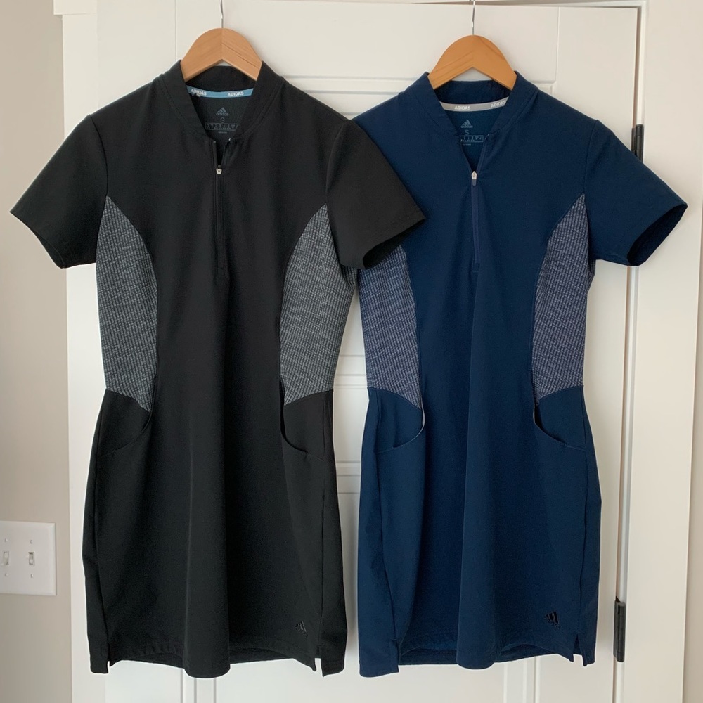 Lot of 2 Adidas Rangewear Golf Athletic Dresses Size S Black Navy